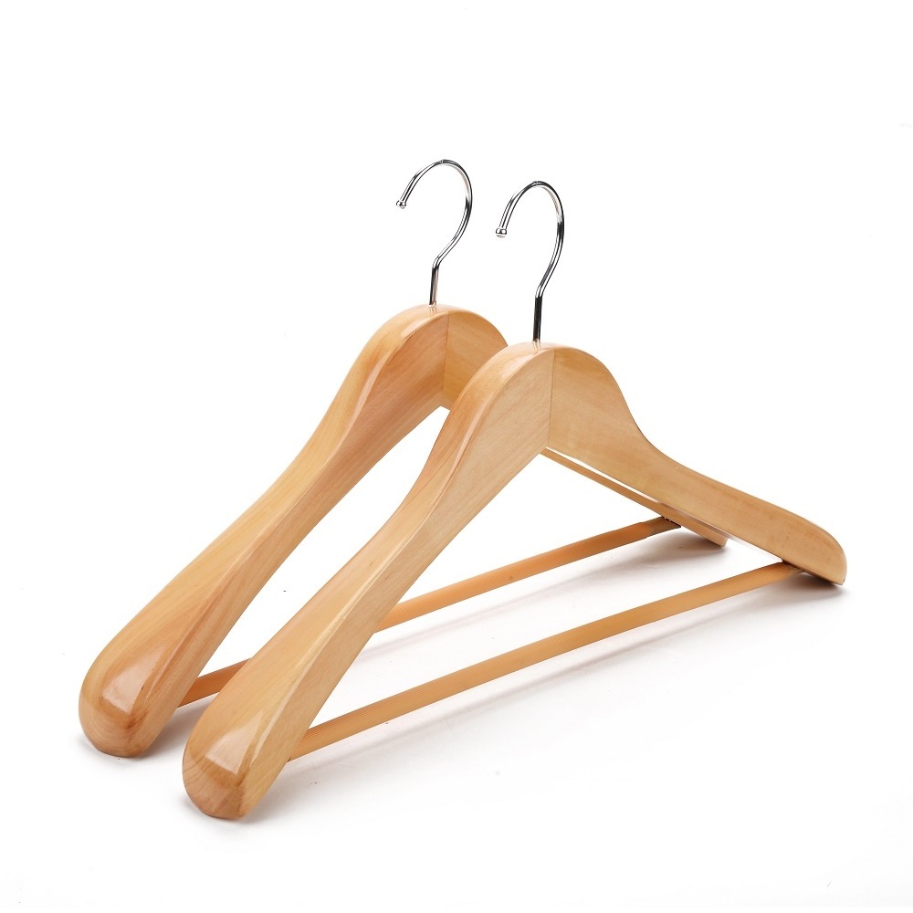 Custom Classical Luxury Clothes  Wooden Coat Hangers Customized Solid Wooden Coat Hanger Stand For Sale