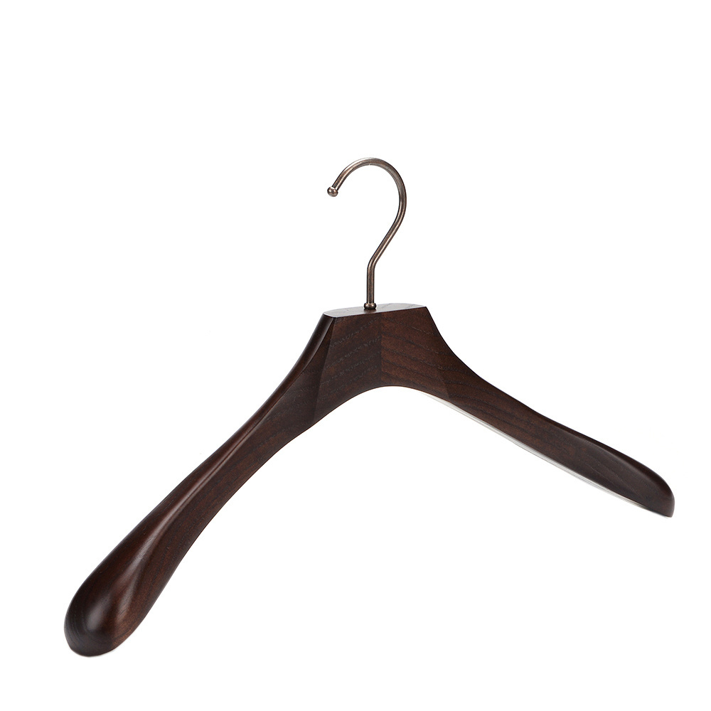 PENGFEI Premium Custom Logo Walnut Luxury Wooden Coat Suit Jacket Clothes Hanger