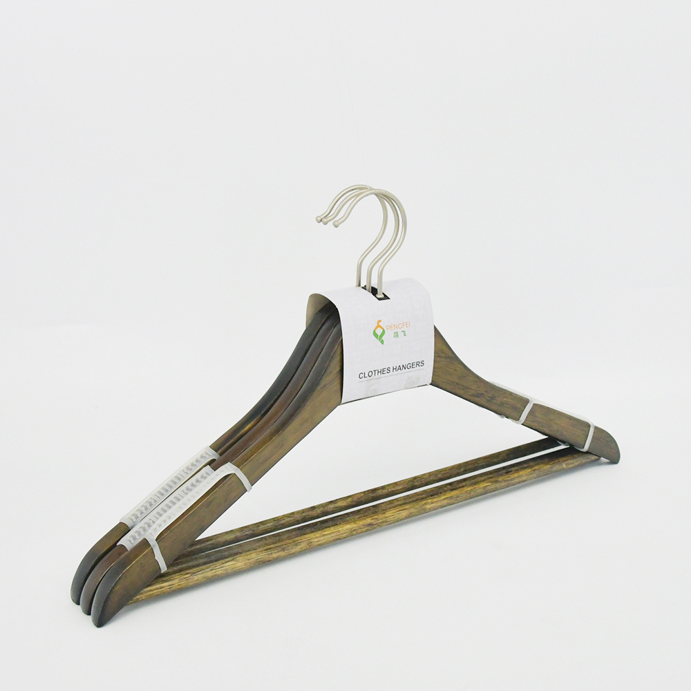 Manufacture classic non-slip antique wooden shirt hanger clothing hanger