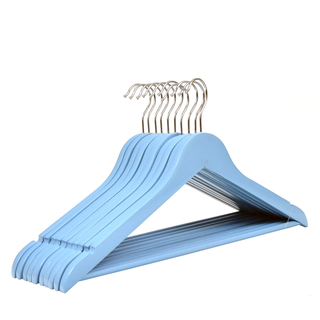 Free sample manufacture wooden hanger natural white wood clothes hangers for garment display