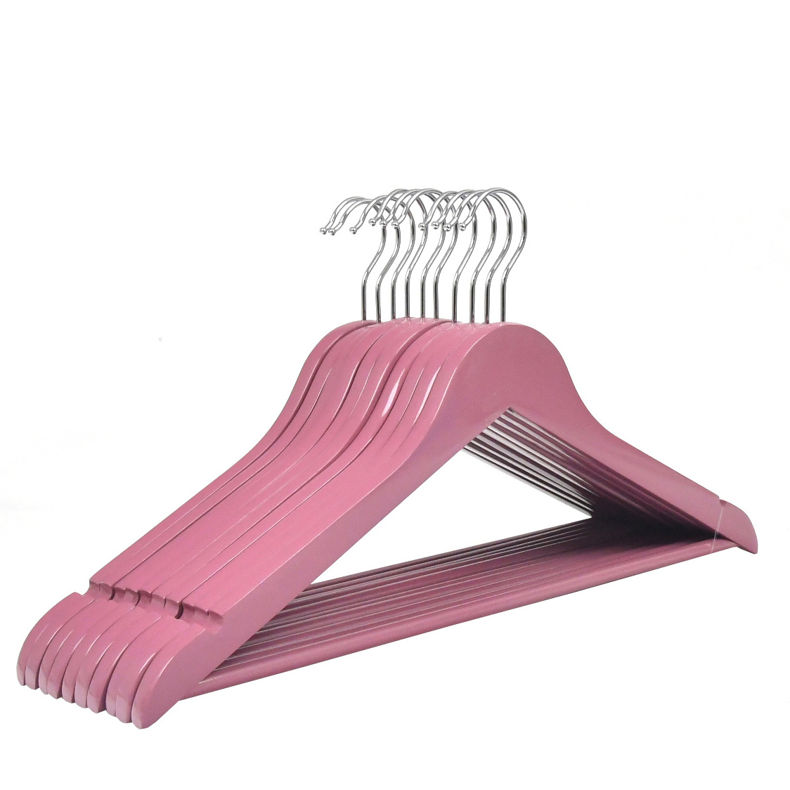 Free sample manufacture wooden hanger natural white wood clothes hangers for garment display