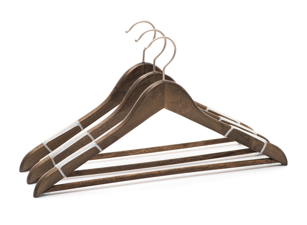 Manufacture classic non-slip antique wooden shirt hanger clothing hanger