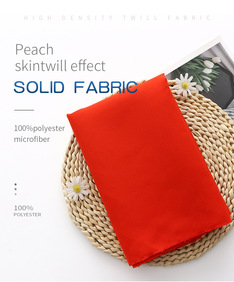 Microfiber 100% polyester material printed plain micro twill peach fabric for bedding