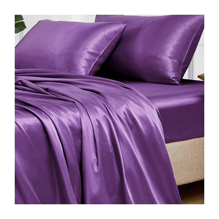 Custom color wholesale twill 100% polyester satin fabric bedding material for home textile