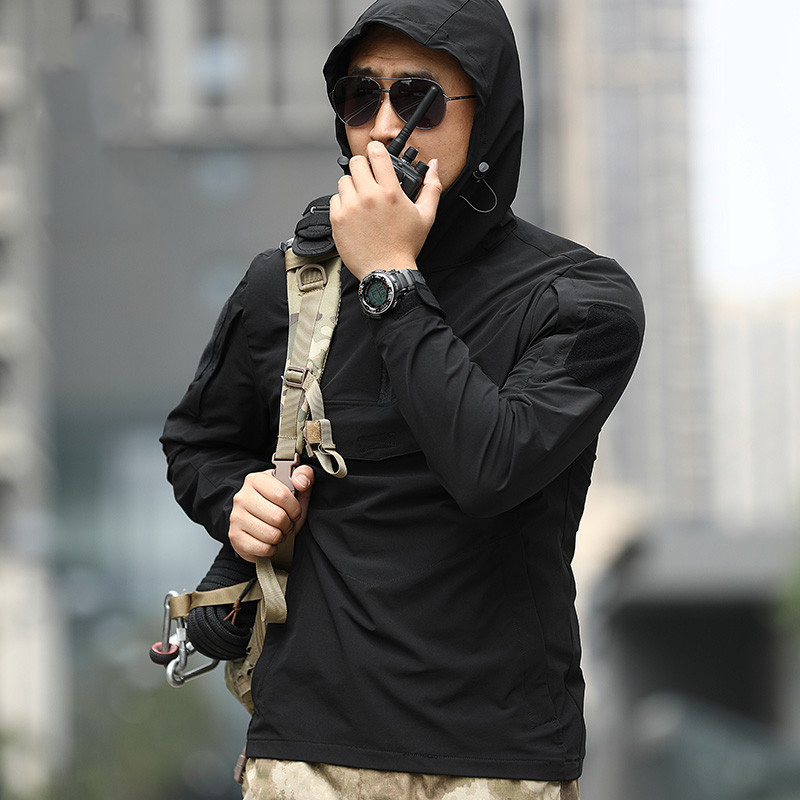 S.Archon Autumn and Winter Water Repellent Cargo Casual Coat Tactical Hoodie