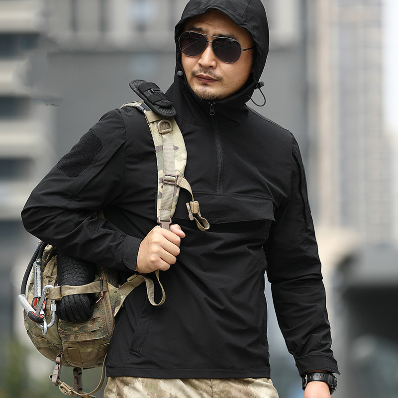 S.Archon Autumn and Winter Water Repellent Cargo Casual Coat Tactical Hoodie