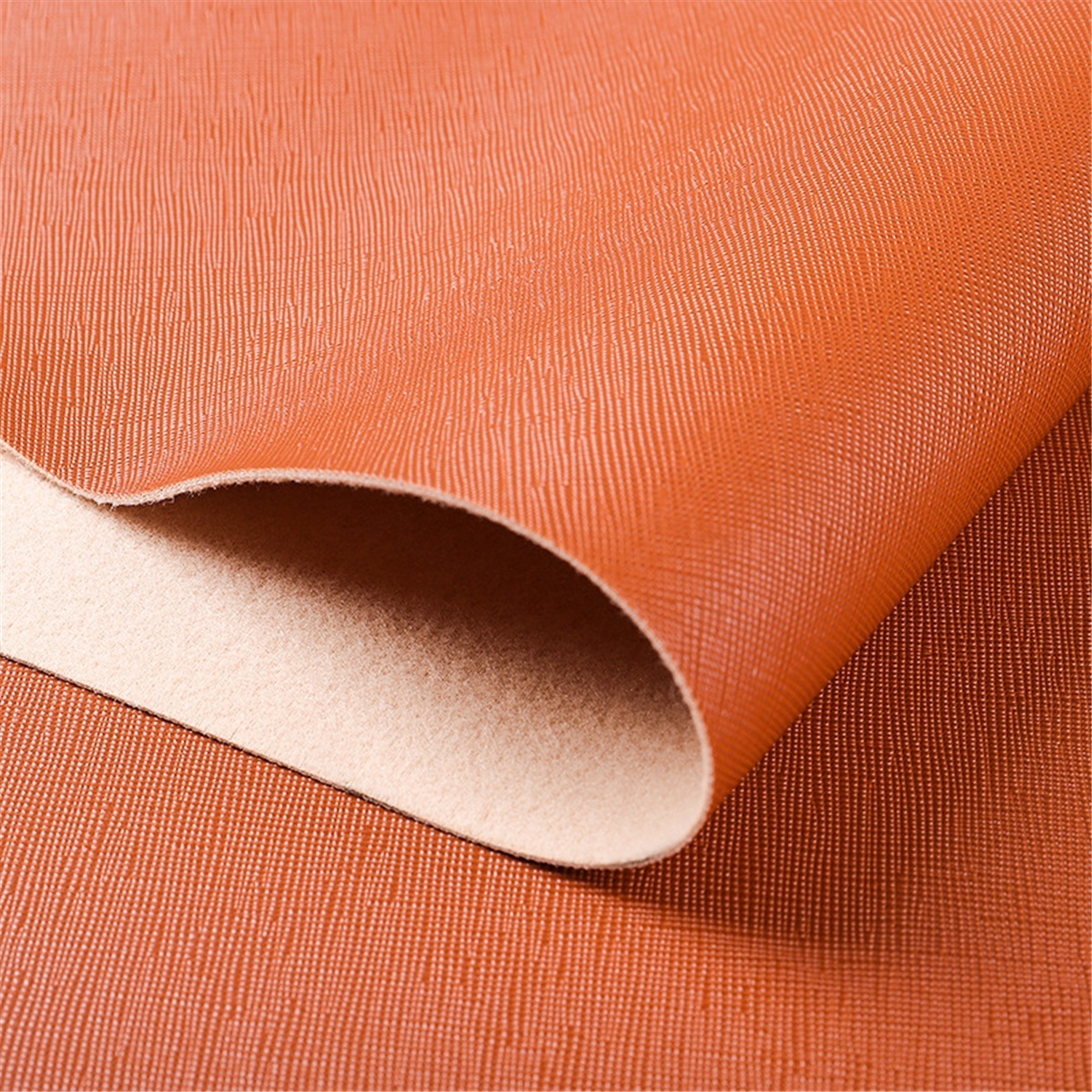 Eco synthetic PVC leather saffiano pattern PF9718 anti mildew durable use for bag shoes totes and upholstery