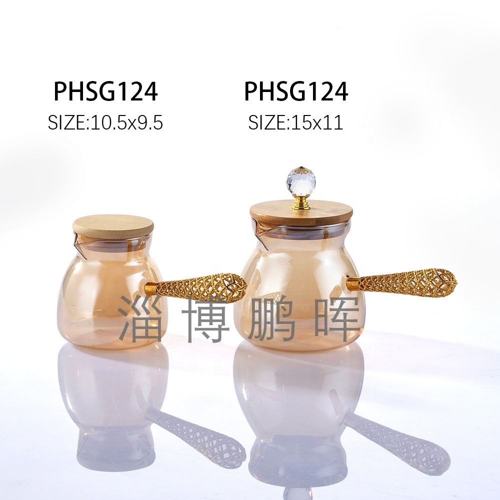 Luxury Glass pot with bamboo lid tea pots and kettles set