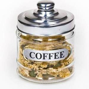 hotsale kitchen & tabletop glass kitchen jar for coffee sugar tea with silver lid