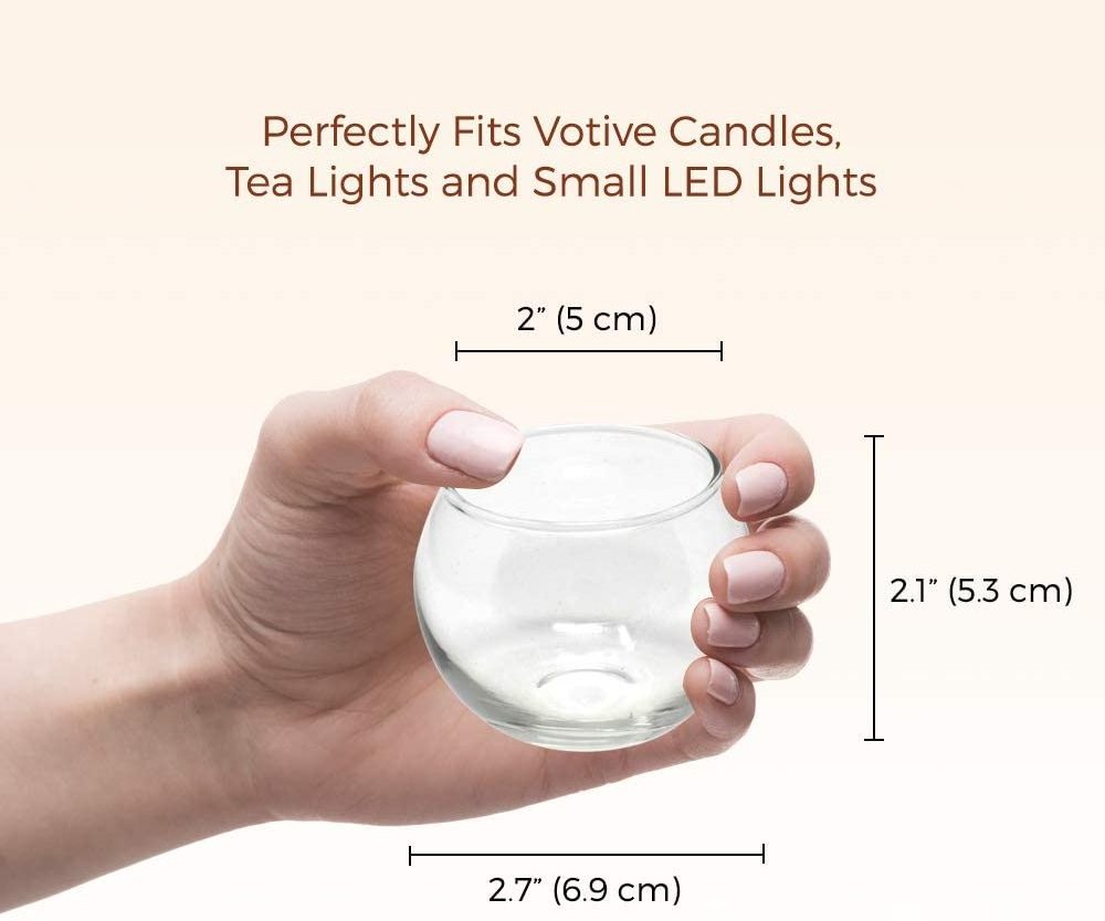 Votive Tea Light Candle Holder Clear Lead Free Thick Mercury Glass