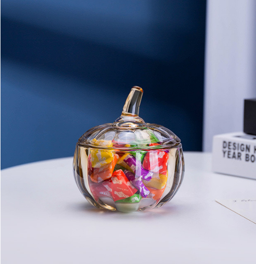 Creative Design Halloween Pumpkin Glass Candy Jars Tea Coffee Storage Jars Table Home Decoration Pendant Customized Logo