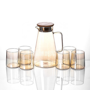 Borosilicate glass pitcher drinking water jug set