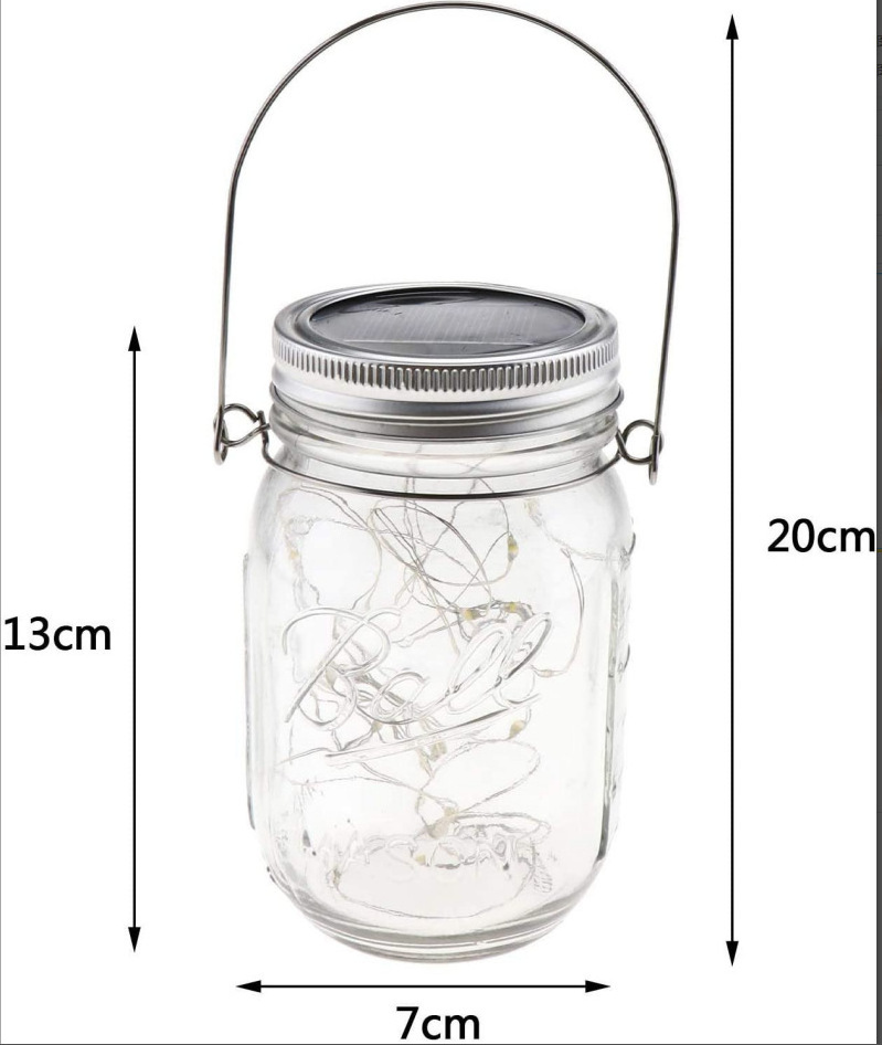 Wholesale New Mason Jar Light Solar Copper Wire Light String Glass Jar Wishing Light Home Balcony Hanging Lamp Decoration