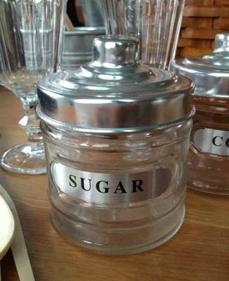 hotsale kitchen & tabletop glass kitchen jar for coffee sugar tea with silver lid