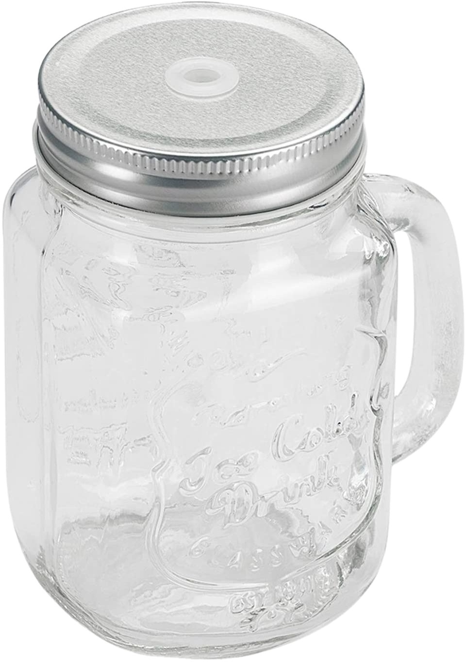 16 Oz. Mason Jar Mugs with Handle Tin Lid and Plastic Straws  Old Fashion Drinking Glasses for Party or Daily Use painting color