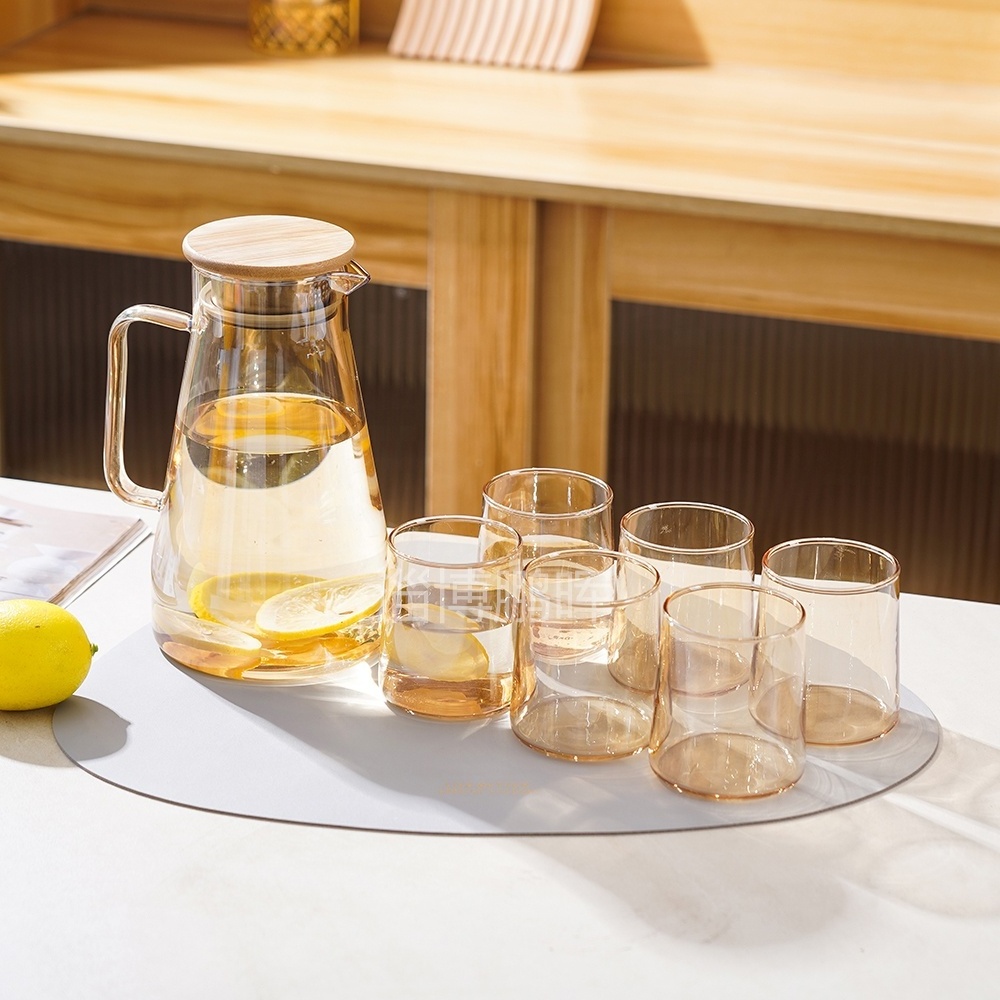 Borosilicate glass pitcher drinking water jug set