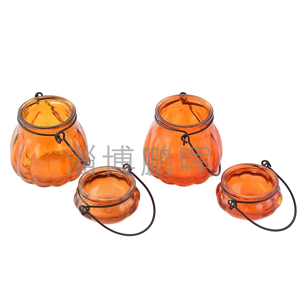 glass pumpkin candle