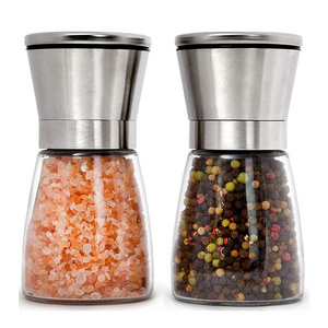 Premium Stainless Steel Salt and Pepper Grinders Adjustable Sea Salt and Pepper Shakers Glass Salt and Pepper Seasoning Jar