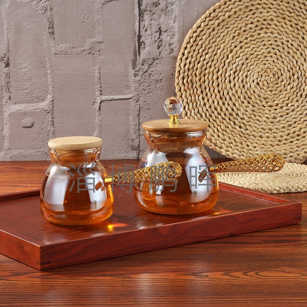 Luxury Glass pot with bamboo lid tea pots and kettles set