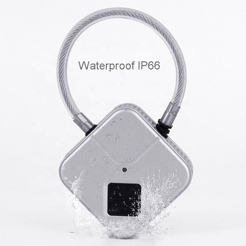 Outdoor Mini IP66 smart padlock Biometric Touch finger print pad lock for Luggage Travel Suitcase