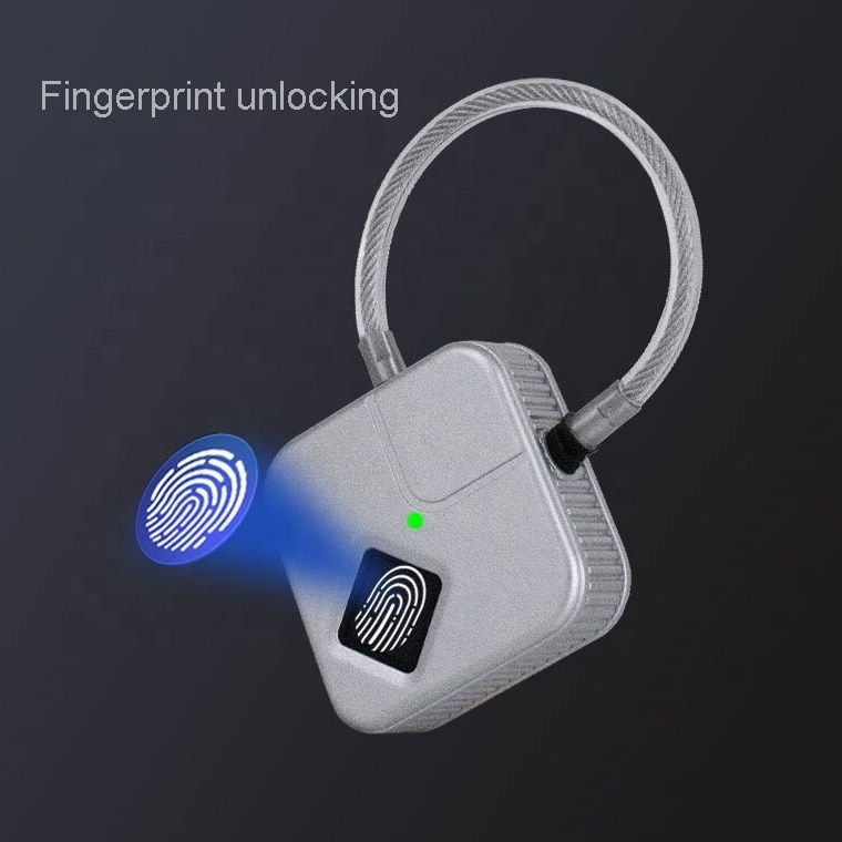 Outdoor Mini IP66 smart padlock Biometric Touch finger print pad lock for Luggage Travel Suitcase