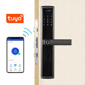 Tuya WiFi APP Electronic Digital Keyless safety lock Smart handle Intelligent Fingerprint Lock for home front gate door