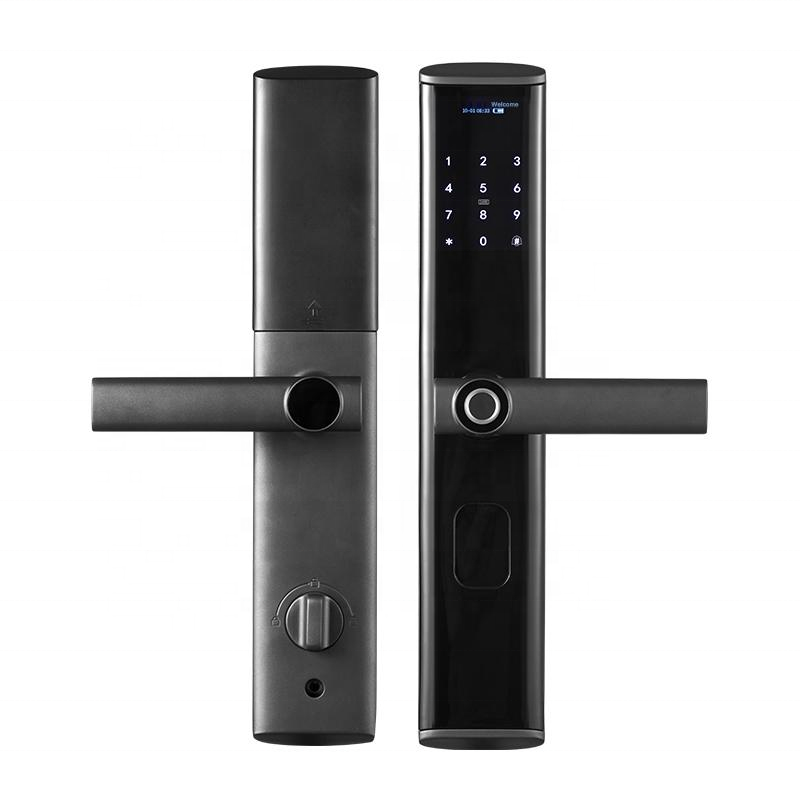 Tuya WiFi APP Electronic Digital Keyless safety lock Smart handle Intelligent Fingerprint Lock for home front gate door