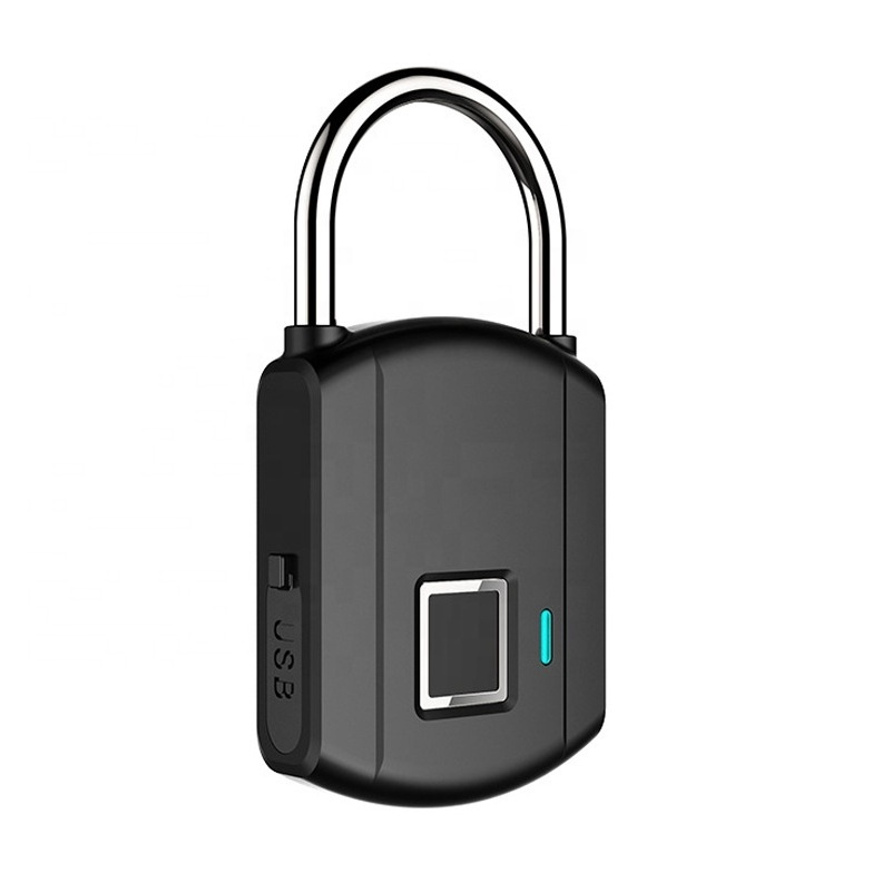 OEM IP65 Waterproof Smart electronic outdoor German Thumbprint fingerprint padlock lock with chargeable battery