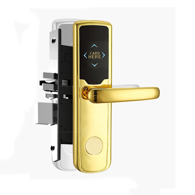 Zinc alloy Security electronic door handle lock RFID card proximity smart card reader key card lock for hotel room