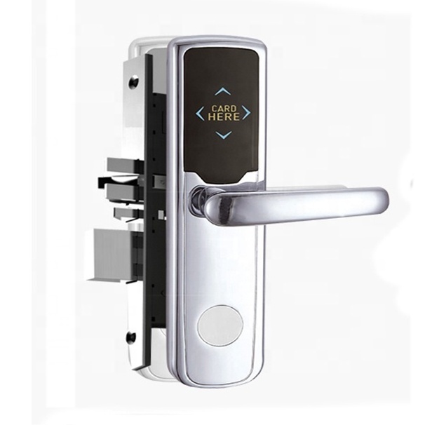 Zinc alloy Security electronic door handle lock RFID card proximity smart card reader key card lock for hotel room