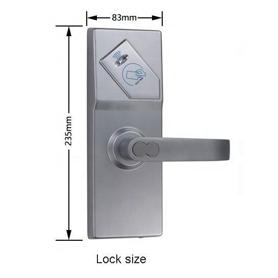 Luxury ANSI mortise USA Guesthouse Hostel RF key card digi lock 13.56Mhz MF Proximity smart Card door lock for hotel room door