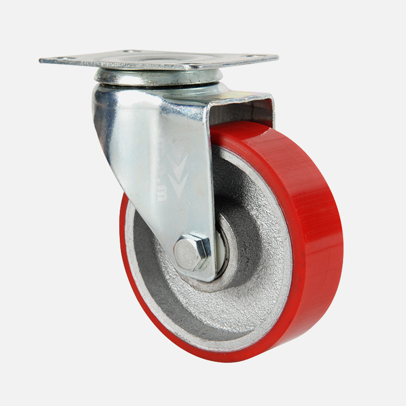 Wholesale 4 inch polyurethane trolley Caster 3 inch Silently Swivel Locking Brake rubber Casters wheel For Industry Application