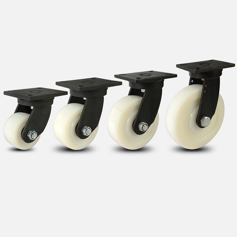 Factory custom workbench 4 5 6 8 inch ultra-heavy universal wheel 100mm nylon pp swivel plastic Caster wheels with brake