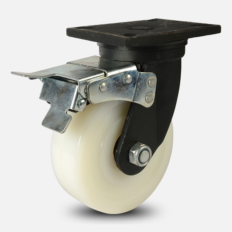 Factory custom workbench 4 5 6 8 inch ultra-heavy universal wheel 100mm nylon pp swivel plastic Caster wheels with brake