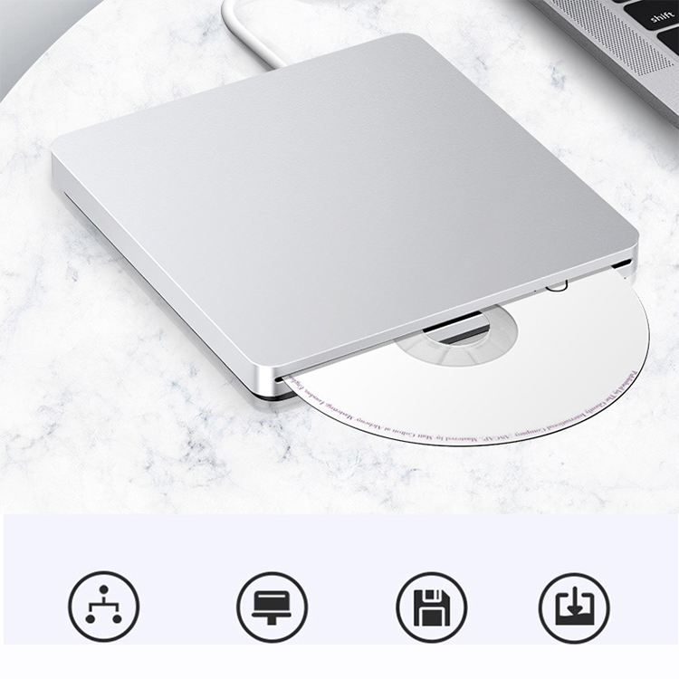 USB3.0 Superdrive External DVD/CD +/-RW ROM Player Burner Writer Drive Sucker Type C Compatible with Mac Book and Window