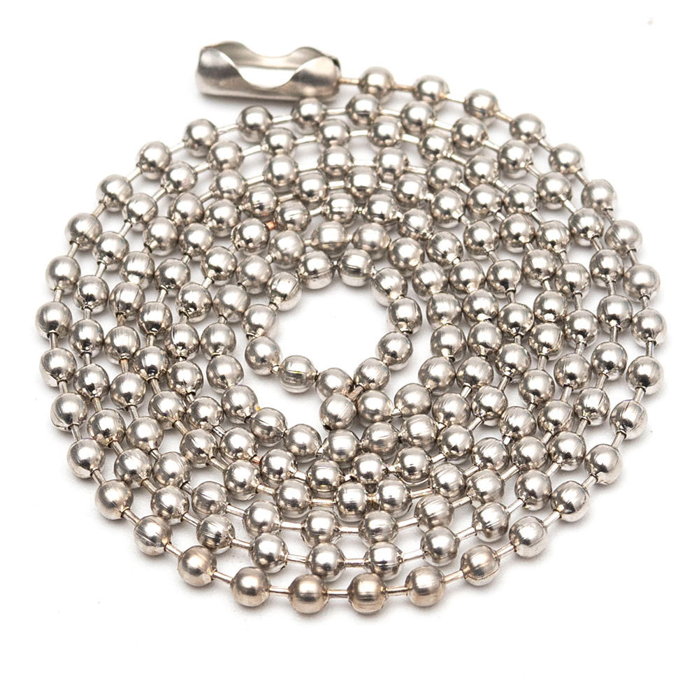 Length 60 CM Round Bead Chain 2.4 MM Diameter Plating  Stainless Steel Necklace Jewelry