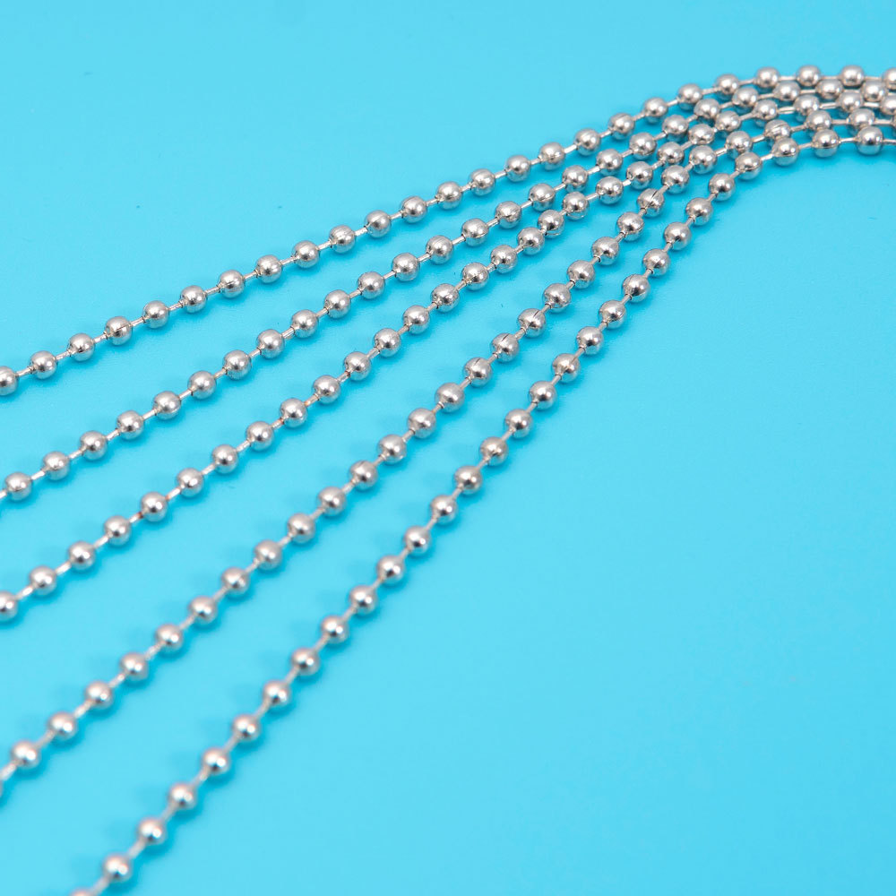 Length 60 CM Round Bead Chain 2.4 MM Diameter Plating  Stainless Steel Necklace Jewelry