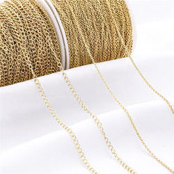 Wholesale Stainless Steel Waterproof 14k Gold Filled Chain Roll Extension O cross chain for jewelry making