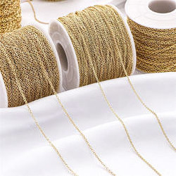 Wholesale Stainless Steel Waterproof 14k Gold Filled Chain Roll Extension O cross chain for jewelry making