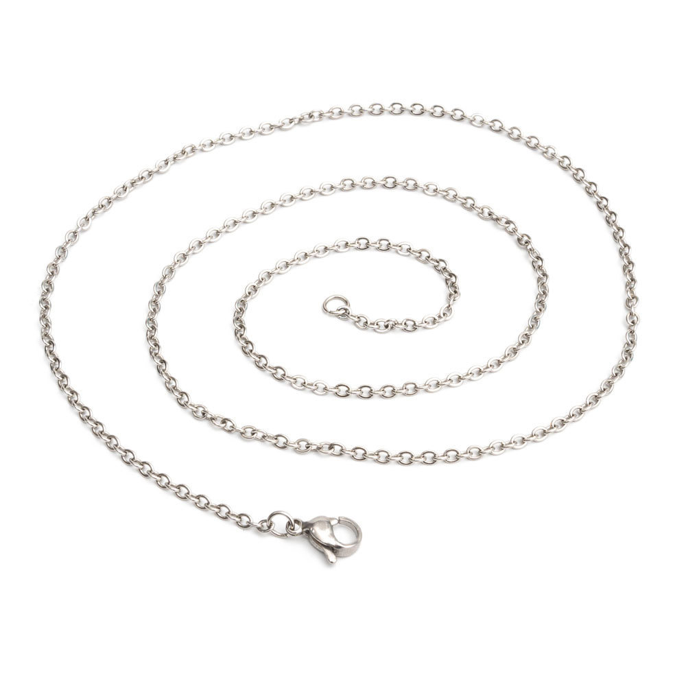 Stainless steel jewelry silver necklace chain for men women cuban link stainless steel gold chains