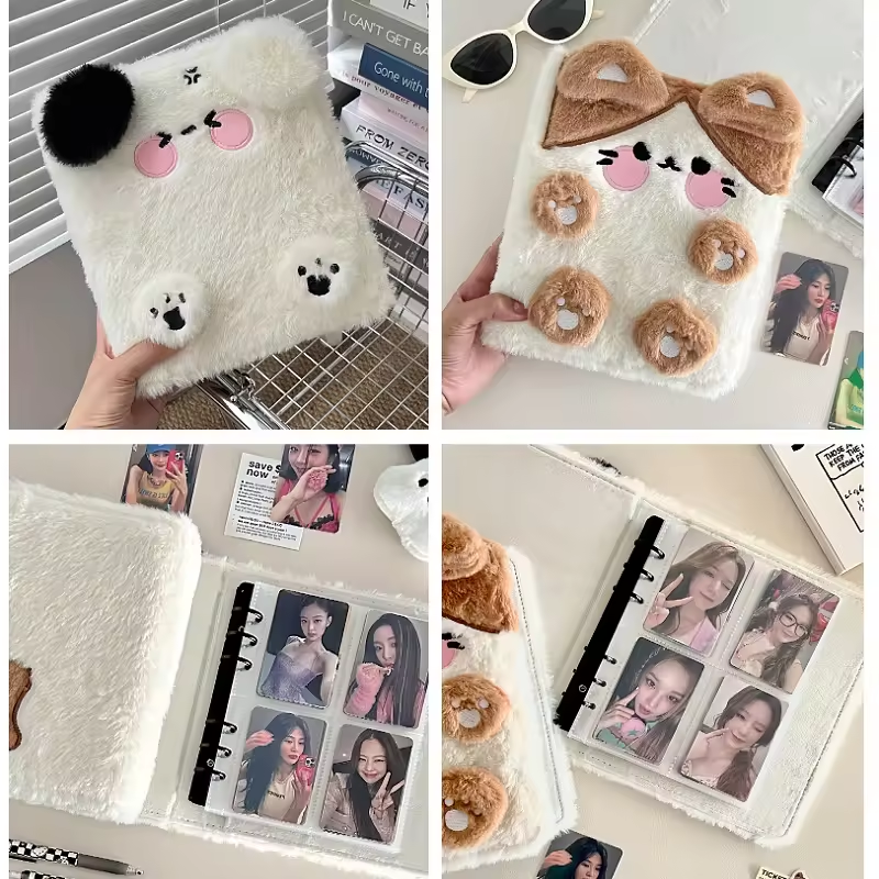 A6 Binder Photocard Holder Kpop Idol Photo Album fur Photocards Collect Book Kawaii Plush Student School Notebook Stationery