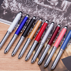 new Personalized Advertising Gifts Promotional Touch Screen Pen Led Flashlight Pens