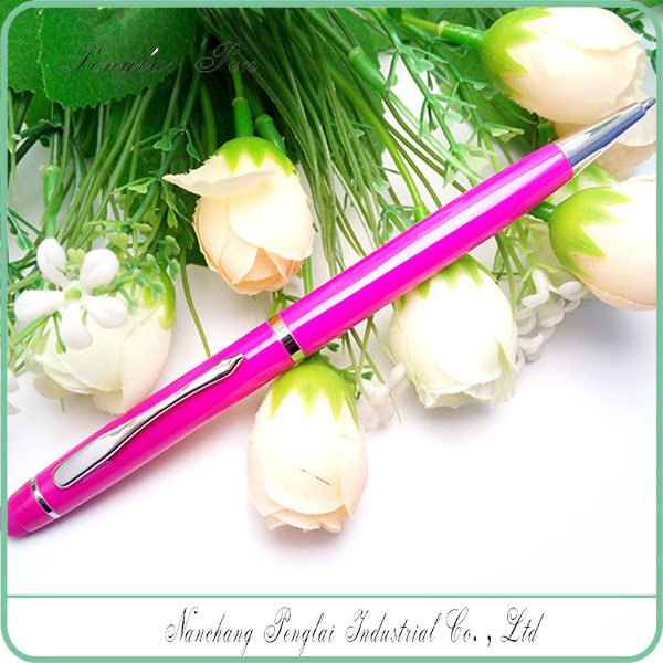 new capacitive Metal pink color tablet stylus with ball pen