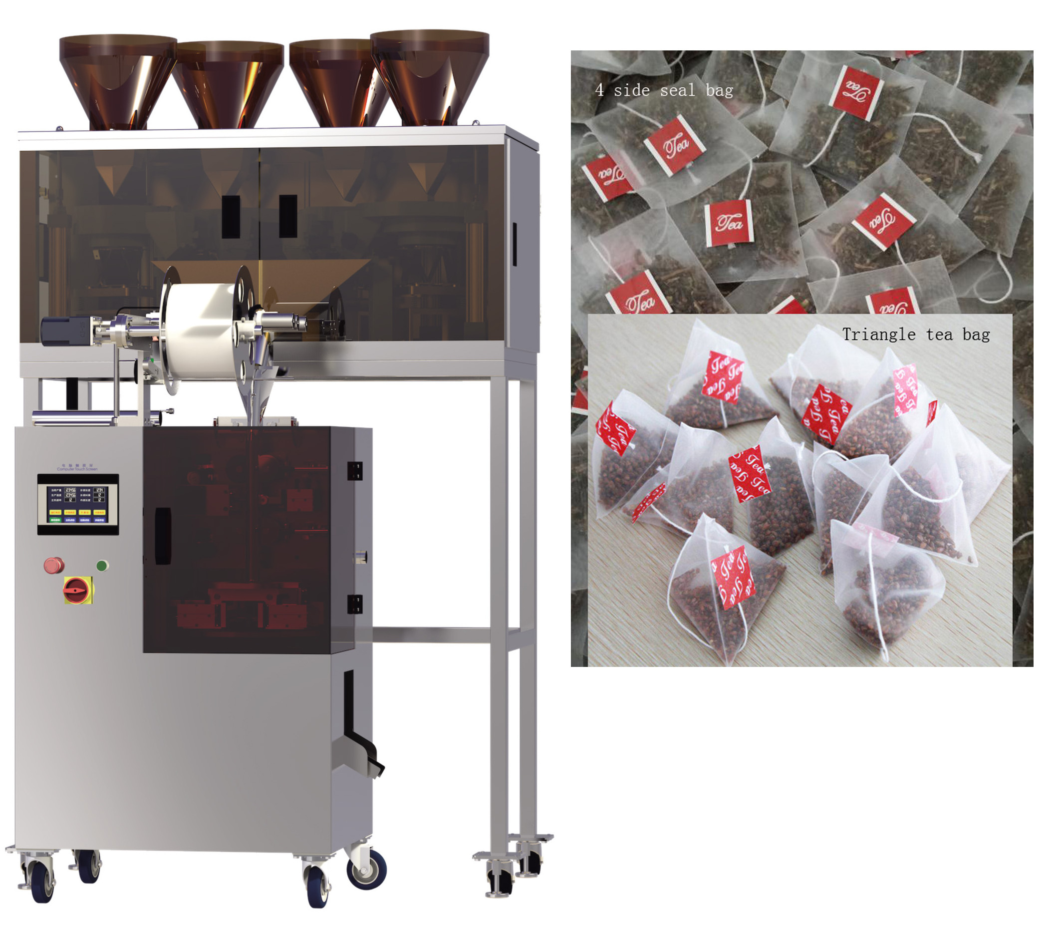 Newly Designed Triangle Tea Bag Packaging Machine/ Biodegradable Packaging Machine Tea