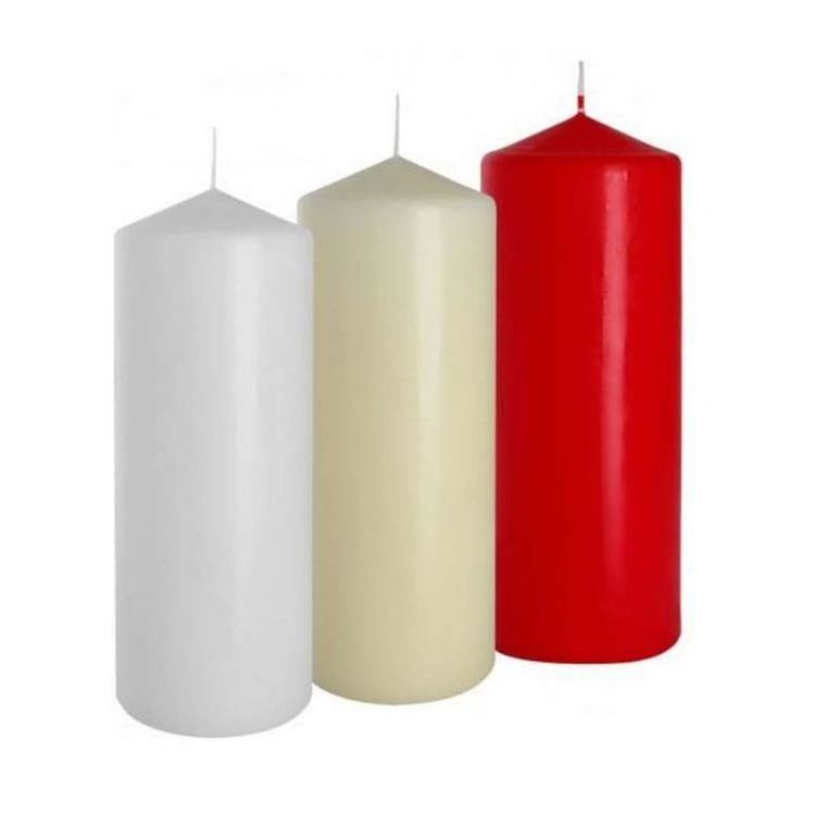 wholesale colored vanilla scented green pillar candles