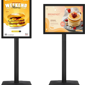 Floor Stand Sign Poster Display Stand Aluminum Standing Signs with Heavy-duty pedestal