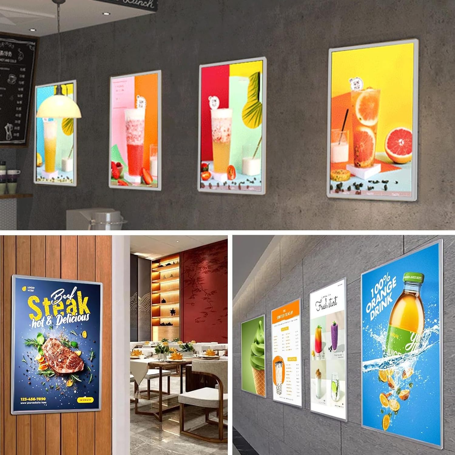 Plug-in LED Light Box picture Frame Display for Advertising, coffee shop menu and Poster Frame