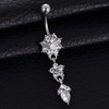 2020 Hot Fashion Body Stainless Steel Sexy Piercing Navel Nail Crystal Flower Belly Button Rings for Women Girls Party