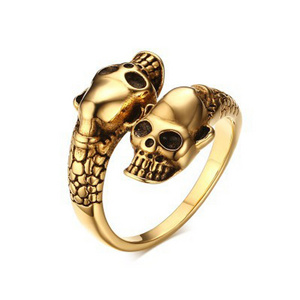 Stainless Steel Open Skull Ring Men's Ring