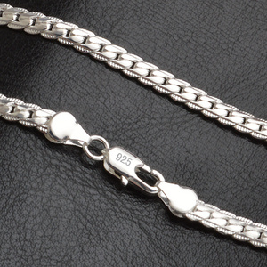 18K white gold filled chain necklace for men and women 5mm*20 inch